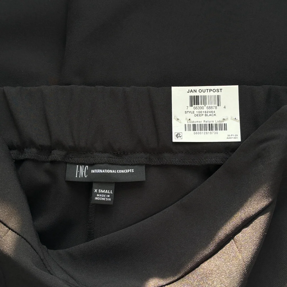 INC International Concepts XS Black High Rise Front-Slit Flare Leg Pants NWT - Picture 7 of 7